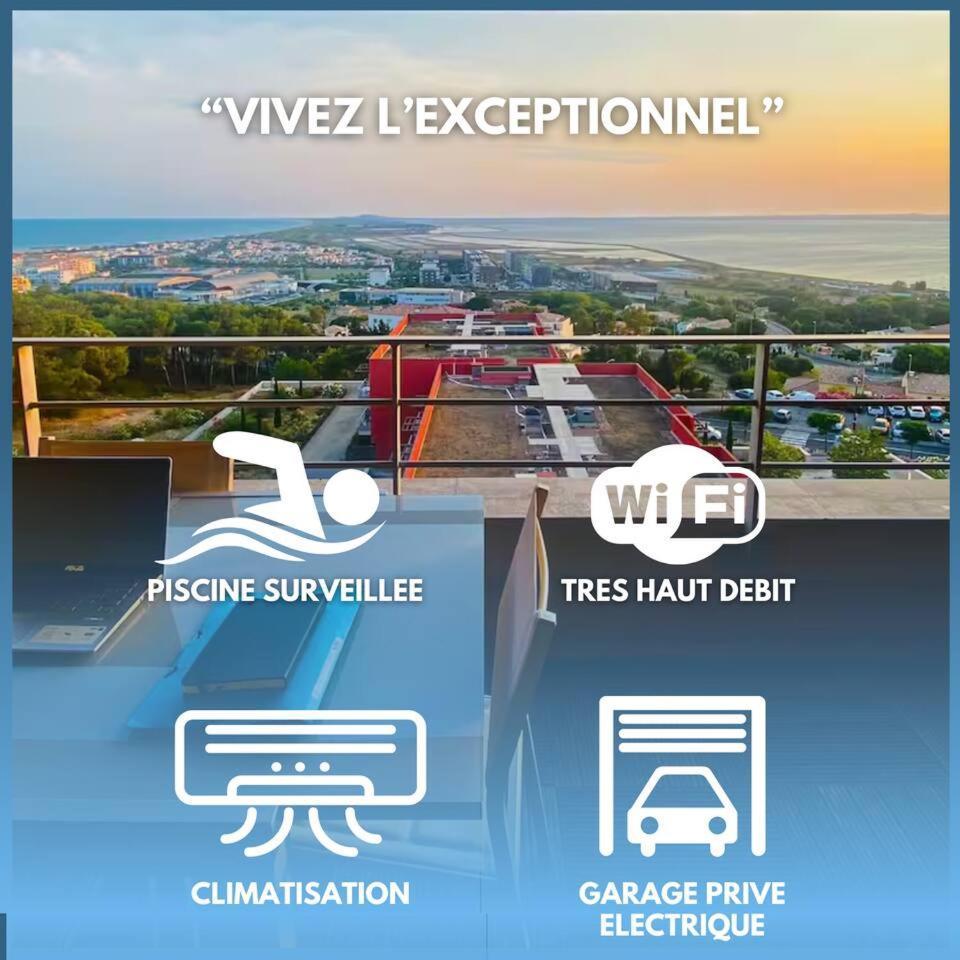 Luxueux T3 Piscine Et Vue Somptueuse Apartment Сет Екстериор снимка